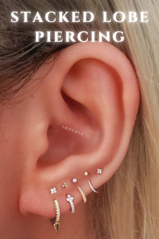 Stacked Lobe Ear Piercing Jewelry Impuria Earrings