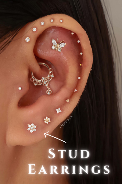 Stud Earrings for Women Lobe - Impuria Ear Piercing Jewelry