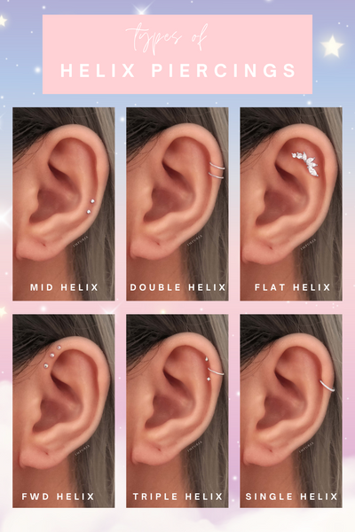 6 Types of Helix Piercings by Impuria Ear Piercing Jewelry and Helix Earrings