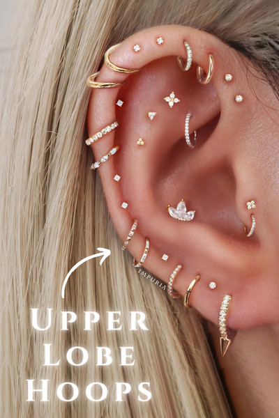 Upper Lobe Hoop Ring Clicker Earrings - Impuria Ear Piercing Jewelry