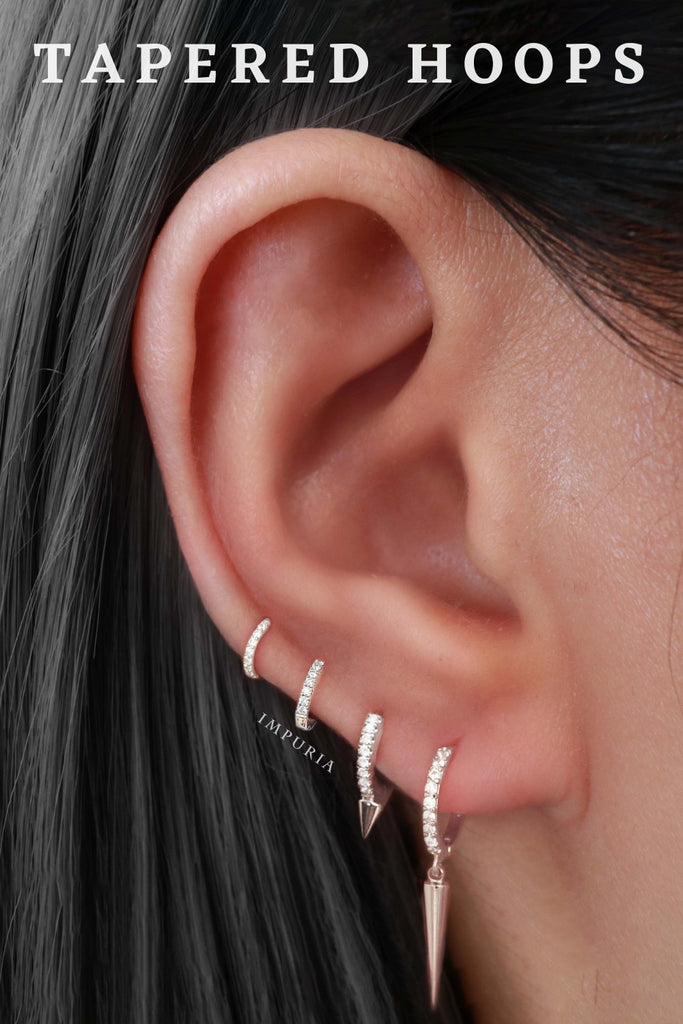 Stacked Ear Lobe Piercing Ideas – www.Impuria.com