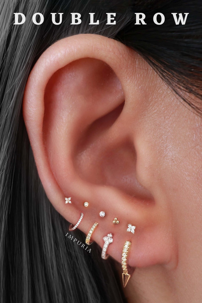 Stacked Ear Lobe Piercing Ideas – www.Impuria.comiercing Ideas  - www.Impuria.com