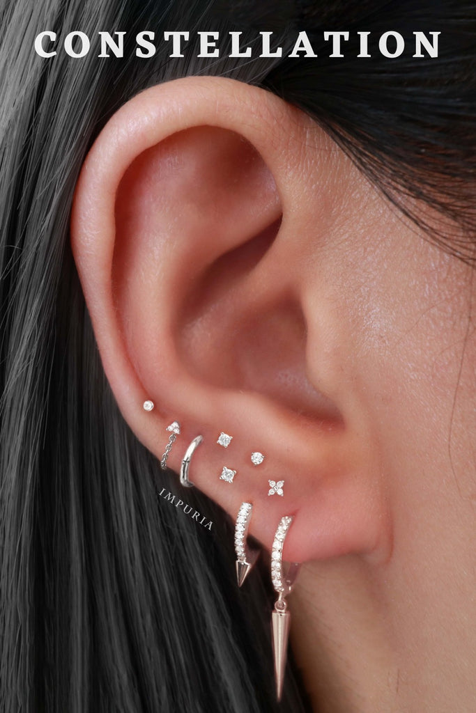 Constellation Ear Lobe Piercing Ideas – www.Impuria.com