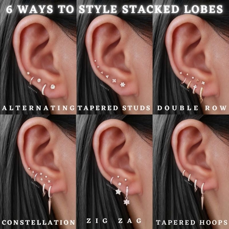 Stacked Lobe Piercing Ideas – www.Impuria.com