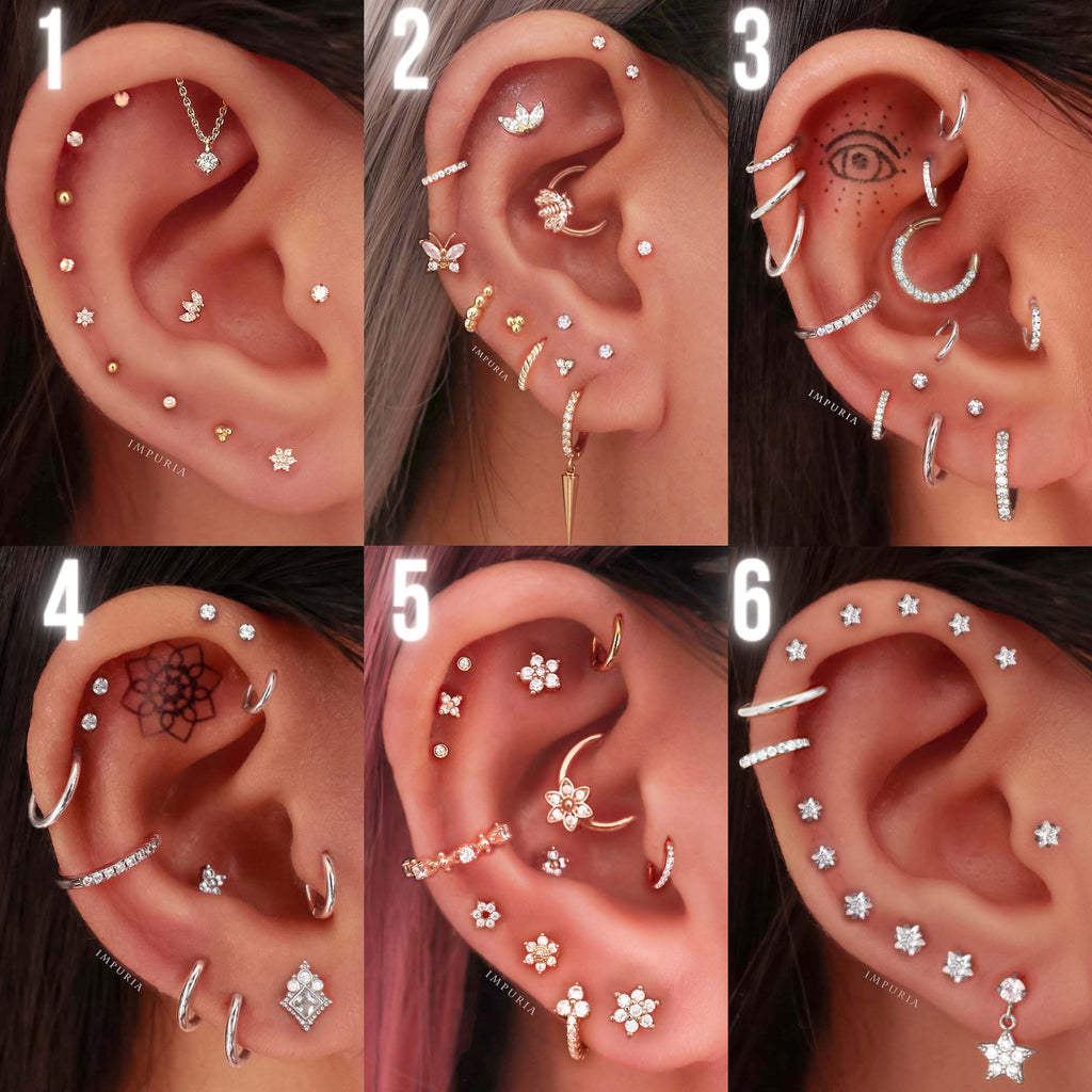 Earring Stacks & Sets for Multiple Piercings by Impuria Ear Piercing Jewelry & Earrings - www.Impuria.com