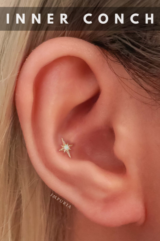 Inner Conch Stud Earrings - Impuria Ear Piercing Jewelry