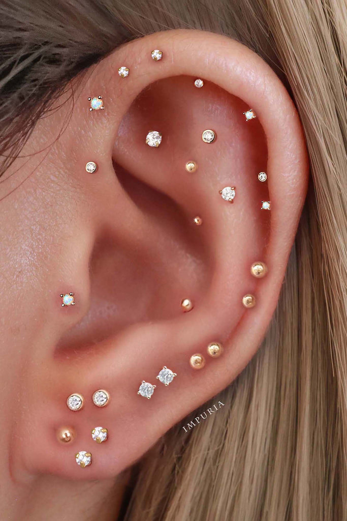 Cute Multiple Ear Piercing Ideas for Women with Cartilage Earrings from Impuria Jewelry - www.Impuria.com
