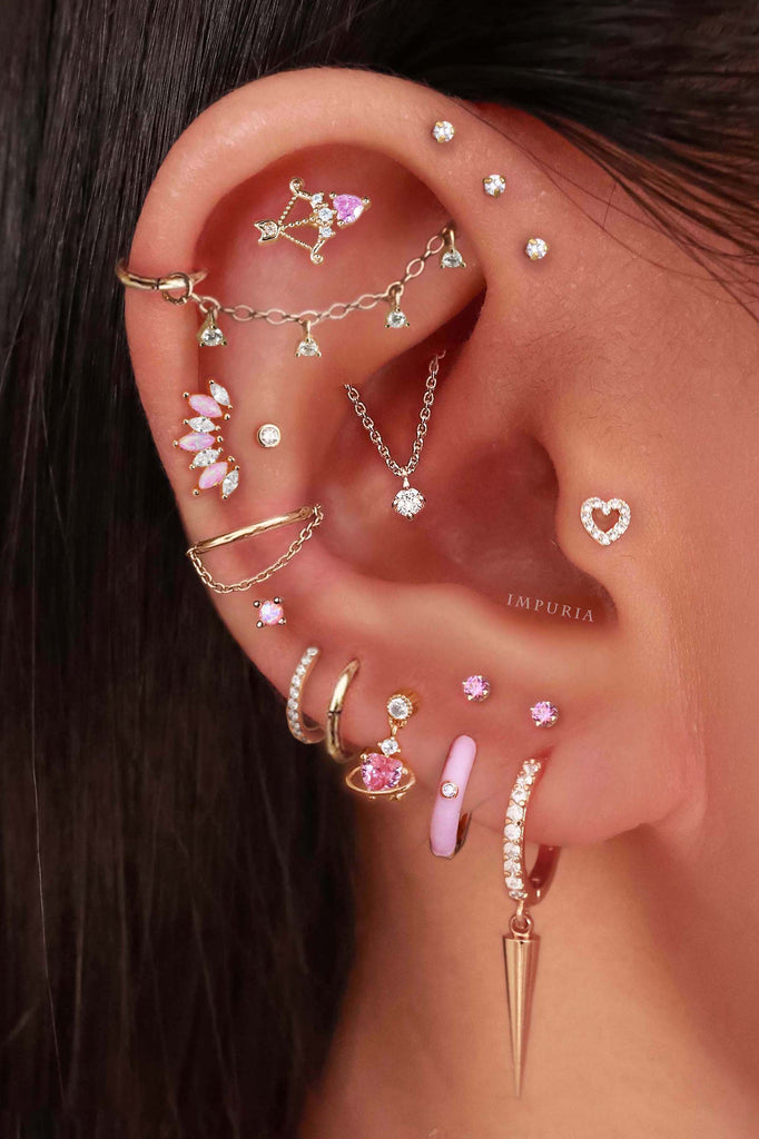 Cute Multiple Ear Piercing Ideas for Women with Cartilage Earrings from Impuria Jewelry - www.Impuria.com