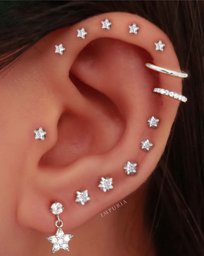 diamond tragus ear piercings