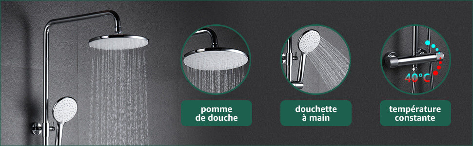 colonne de douche thermostatique hydromassante