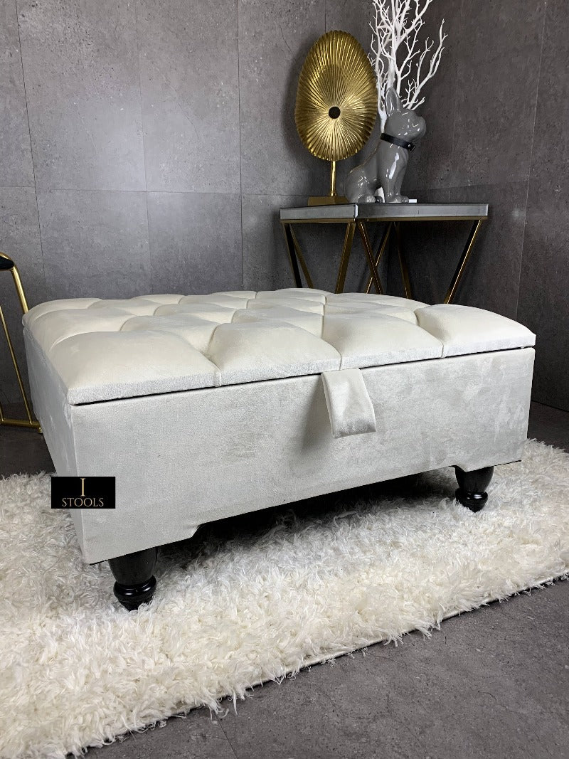 large cream ottoman storage