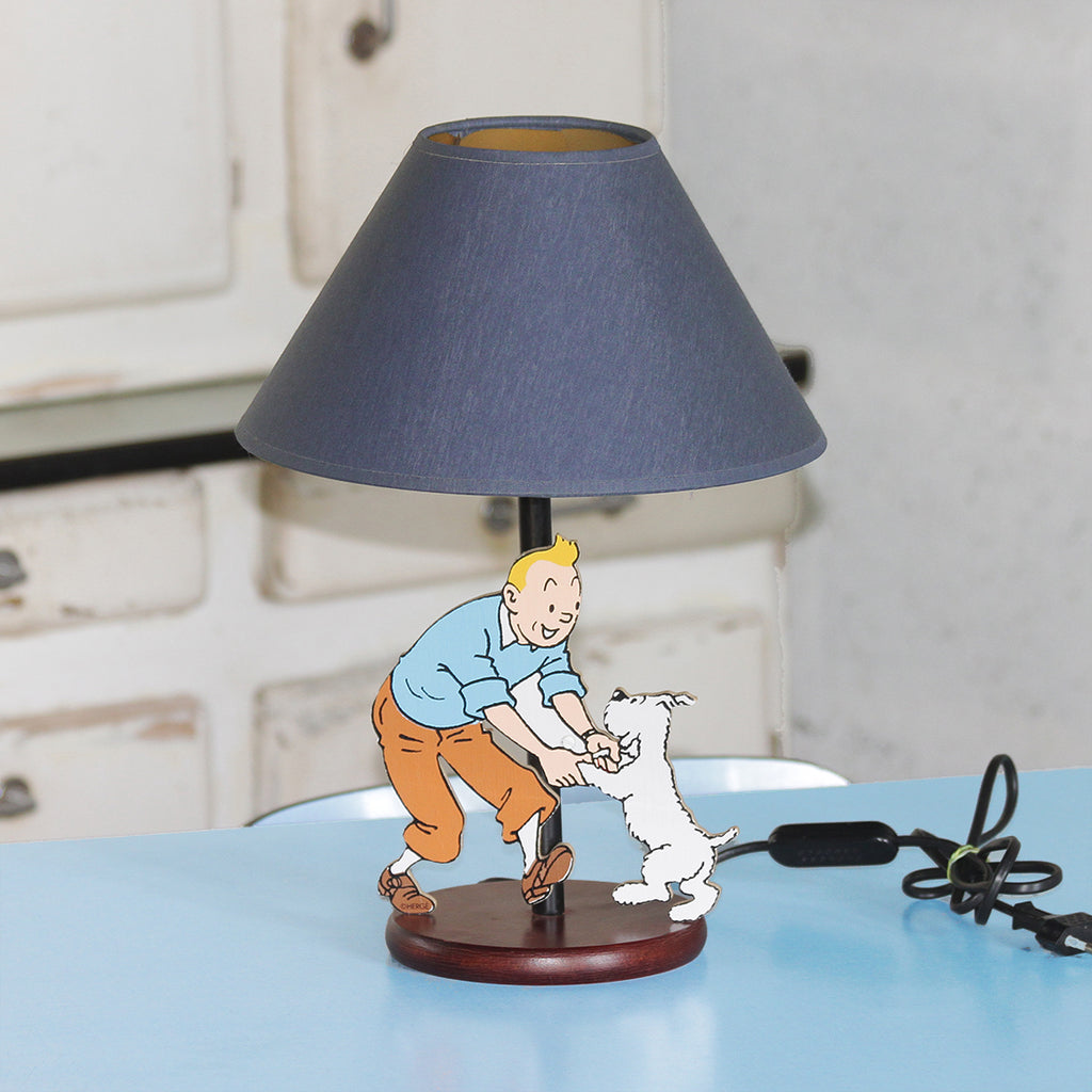 Lampe de chevet vintage Tintin et Milou ©Hergé La Roue du