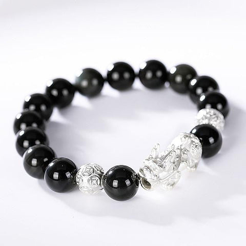 feng shui black obsidian bracelet buddha power store