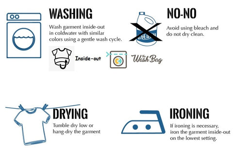 Garments Washing Steps, T-shirt Washing Guides, Tee Washing Guides, Washing Machine and Laundry Bags, Washing Made Easy
