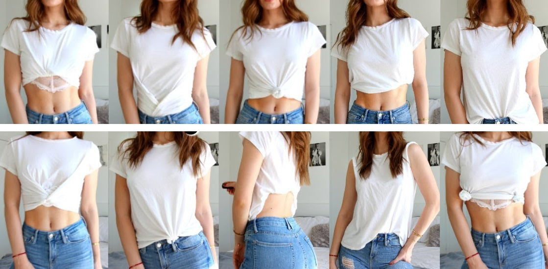 10 Ways to Tie & Tuck a T-shirt and 10 Different Ways to Wear a qooollooop T-shirt