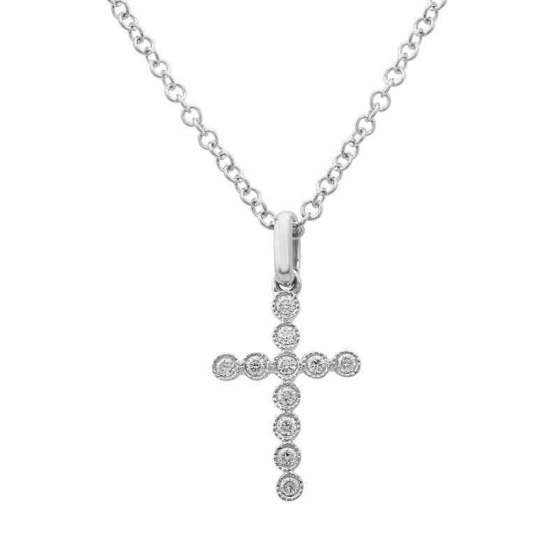 Cross Bezel Diamond Necklace