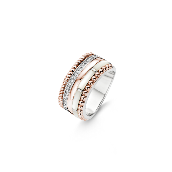 Statement Mother Pearl Rose Ring