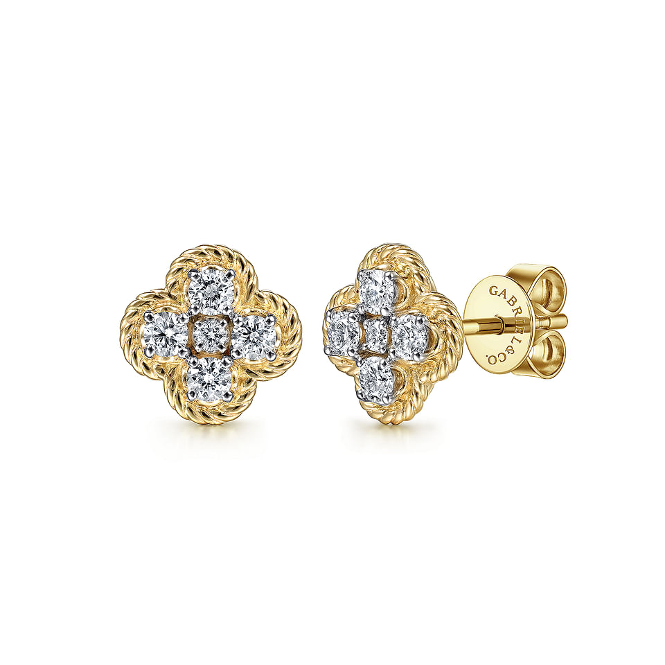 Clover Diamond Stud Earrings