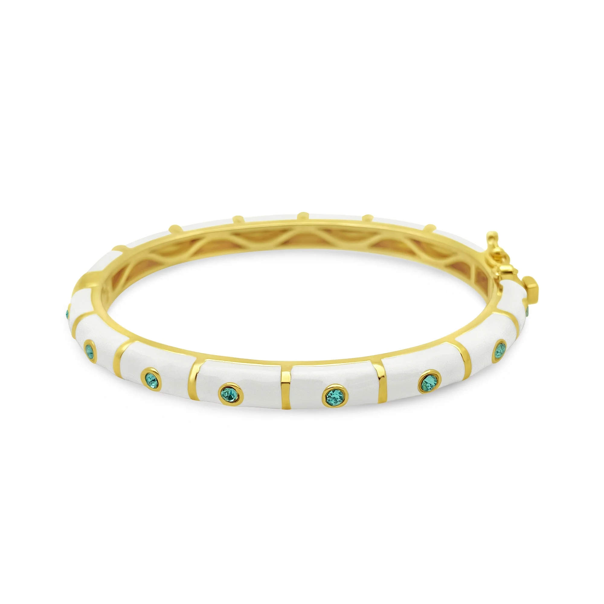 White and Turquoise Zirconia Kids Bangle Bracelet