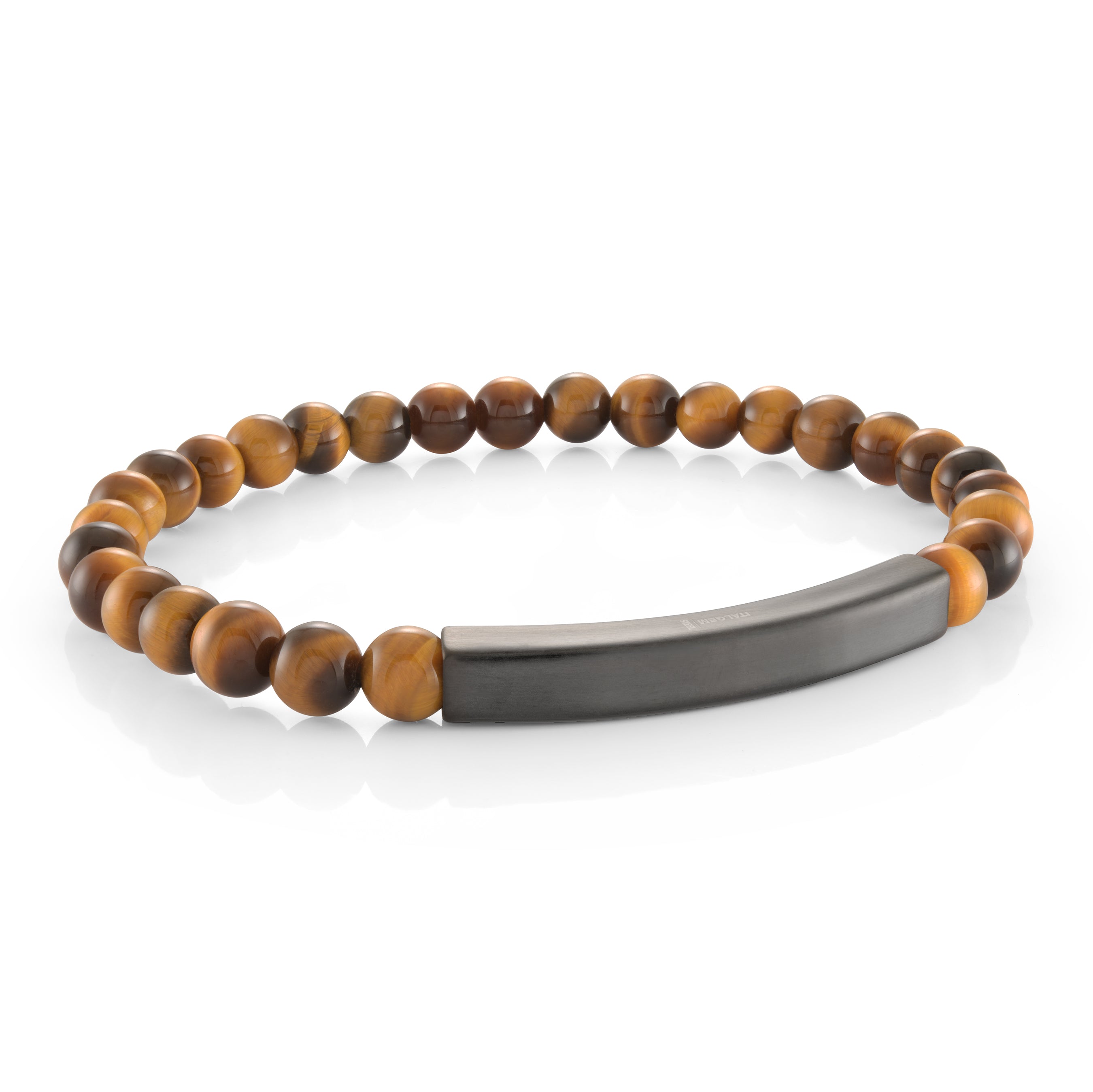 Tiger Eye Black Plate Bead Bracelet