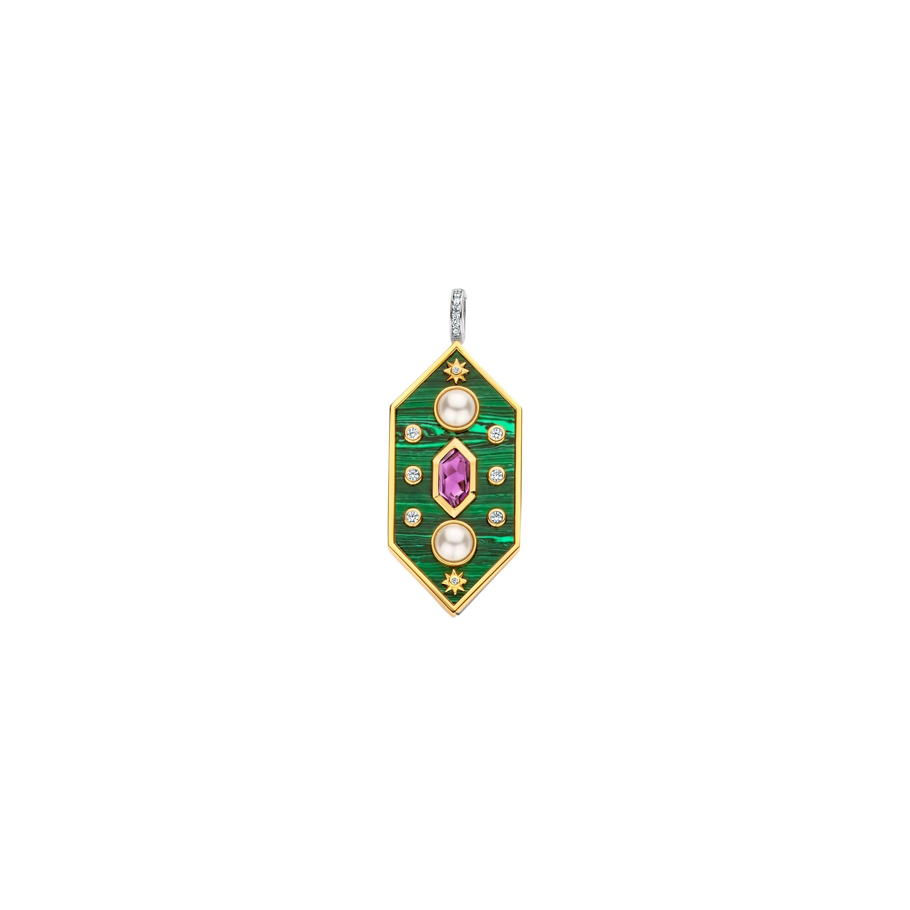 Ti Sento Celestial Malachite Stellar Pendant | Plaza Las Americas