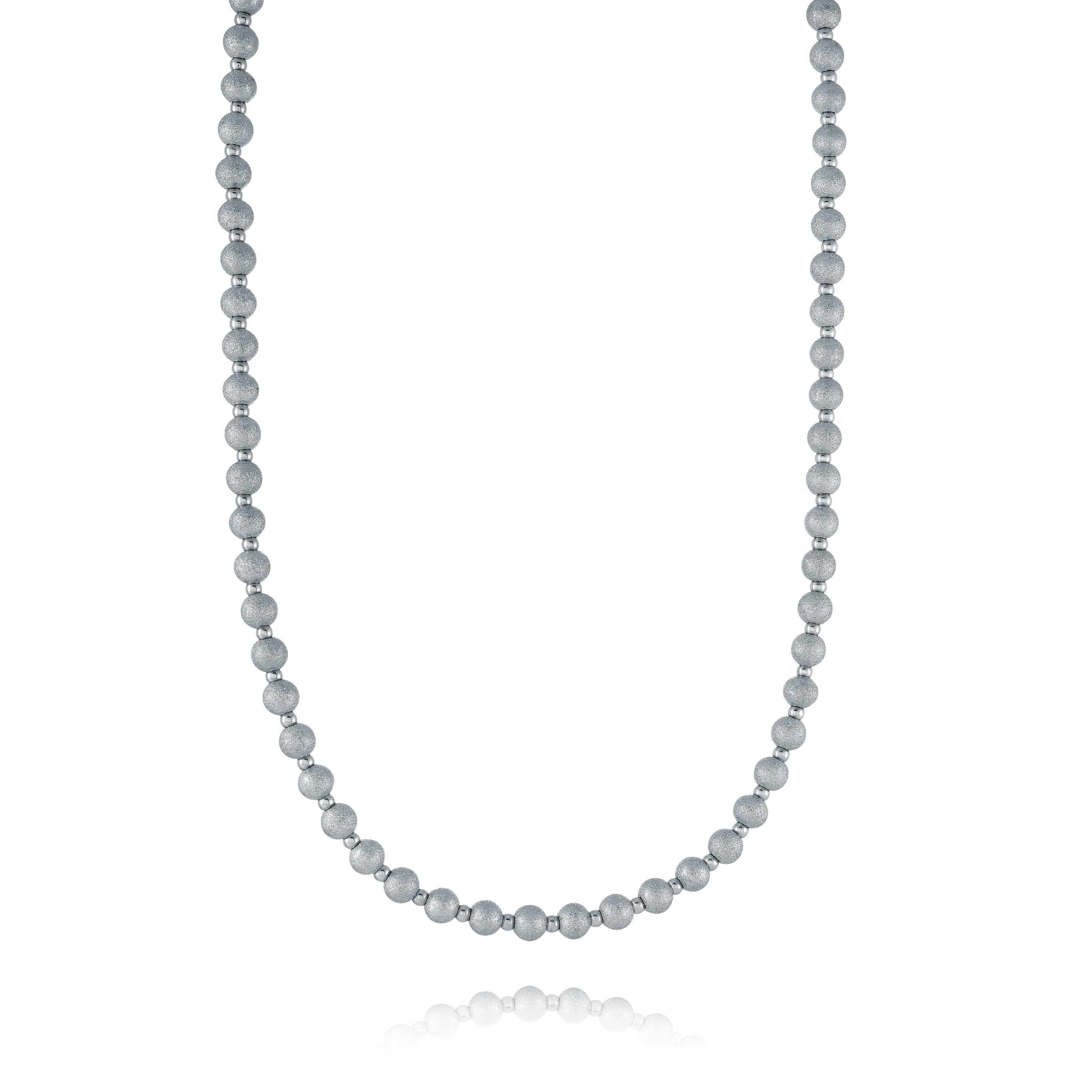 Satin Steel Beads Necklace