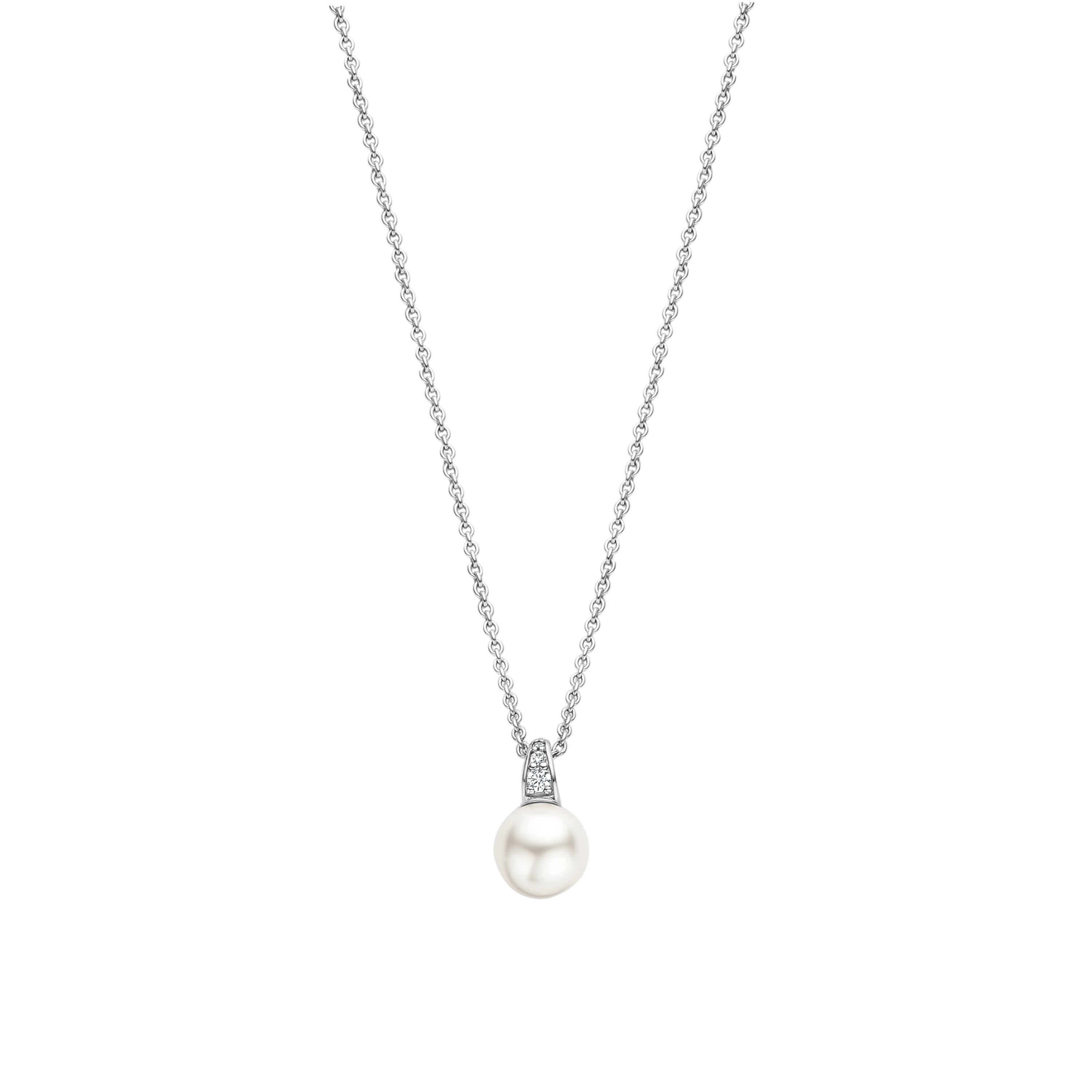 Cosmic Pearl Pave Necklace