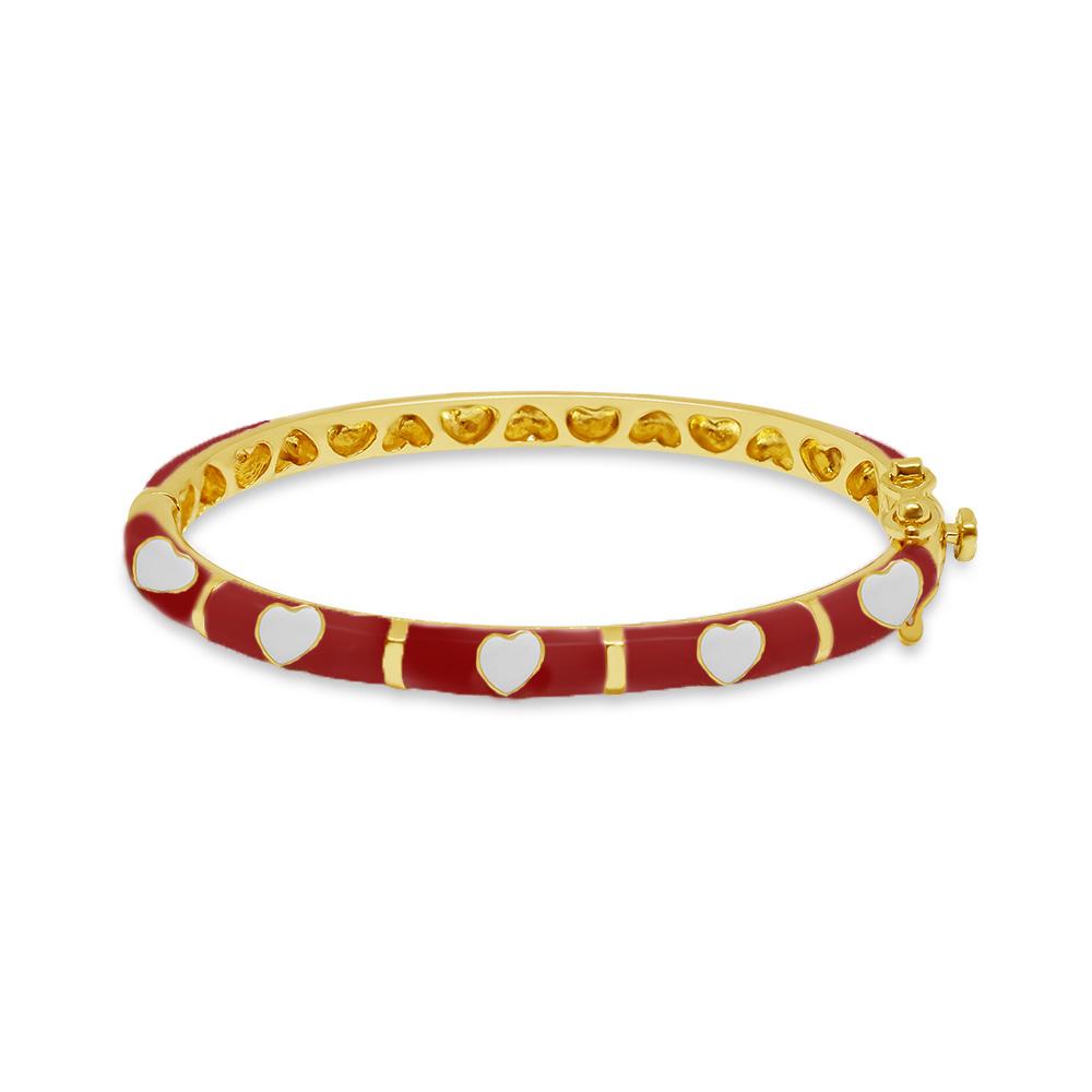 Hearts Multi-Charm Bangle Bracelet