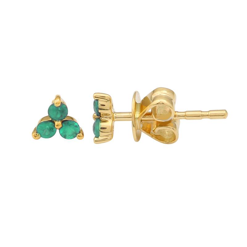 Emerald Trio Stud Earrings