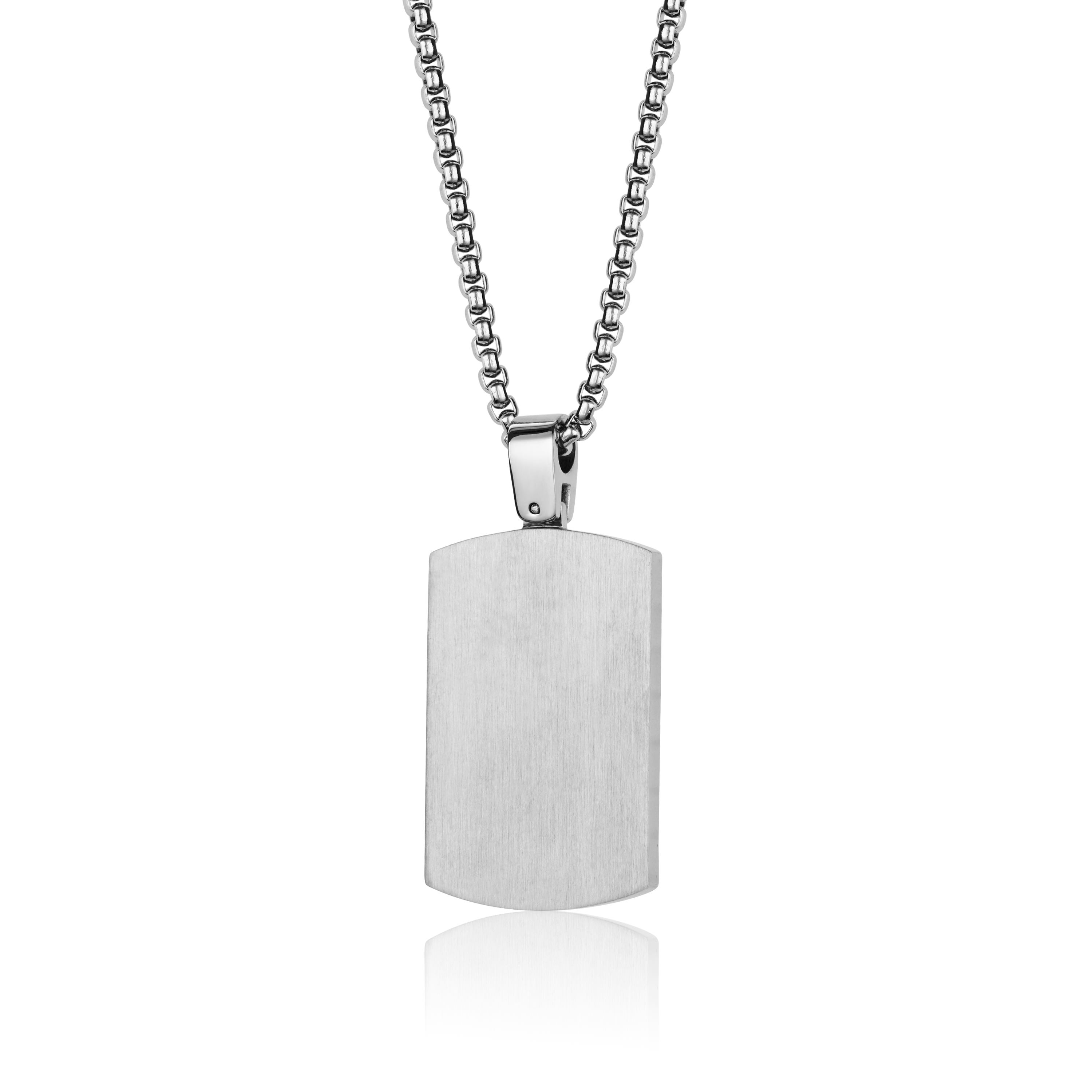 Reversible Steel Polished/Matte Dogtag Necklace