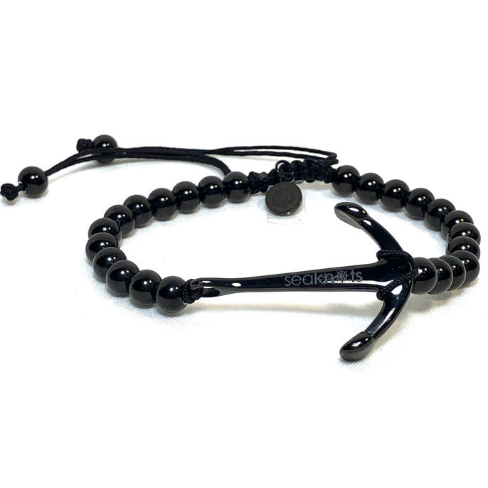 Anchor 6MM Beads Steel Bracelet