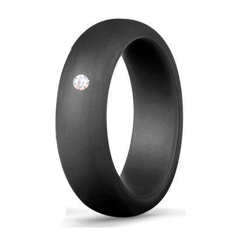 Black Silicone Zirconia ring