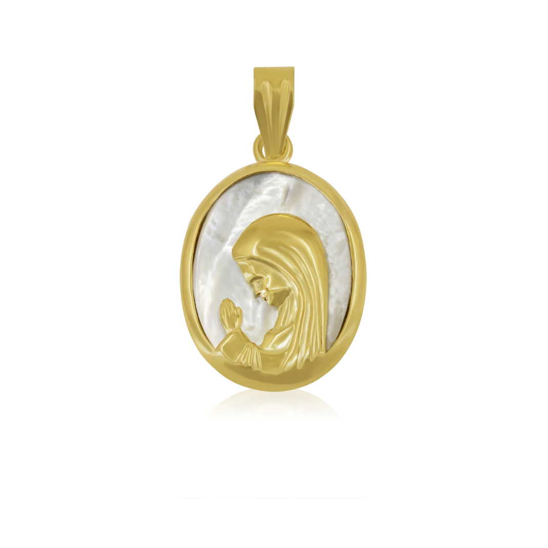 Virgen Nina Oval Mother Pearl Pendant