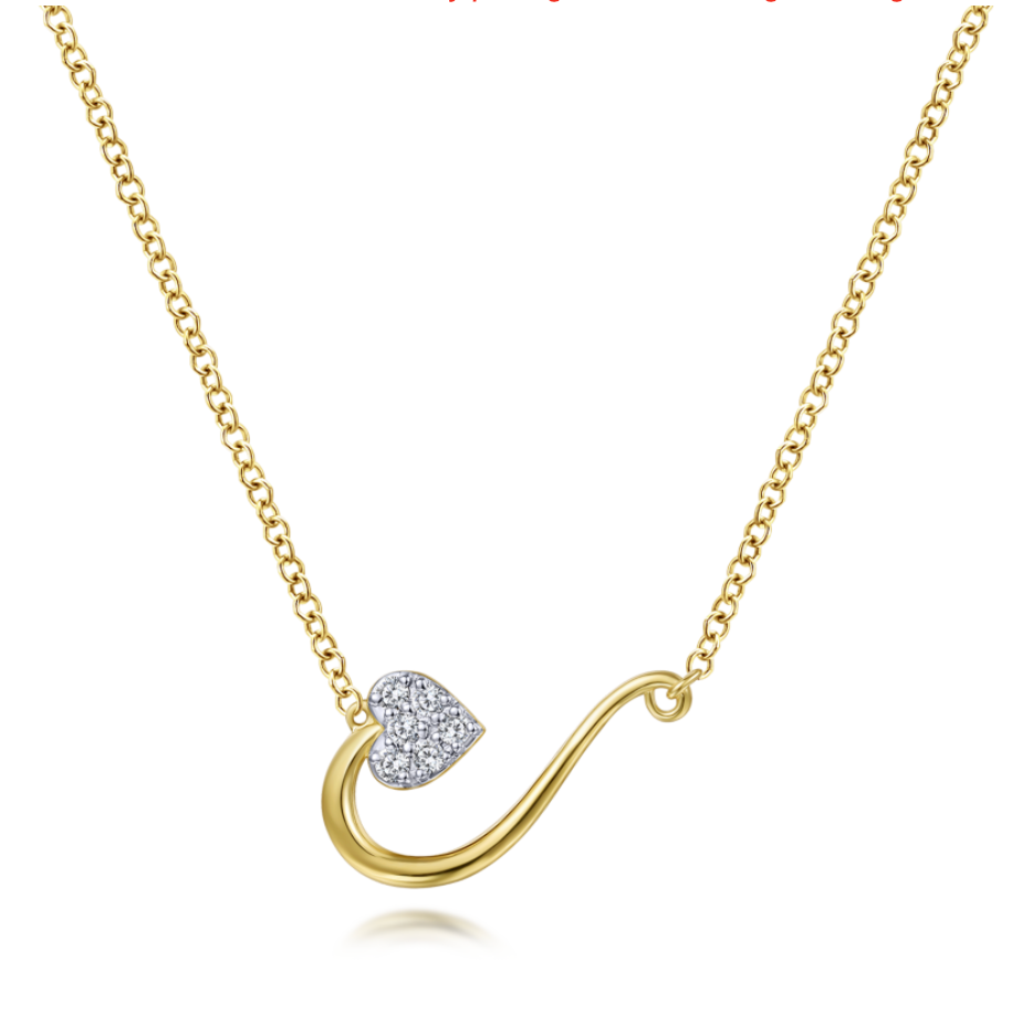 White Gold Diamond Swirl Necklace