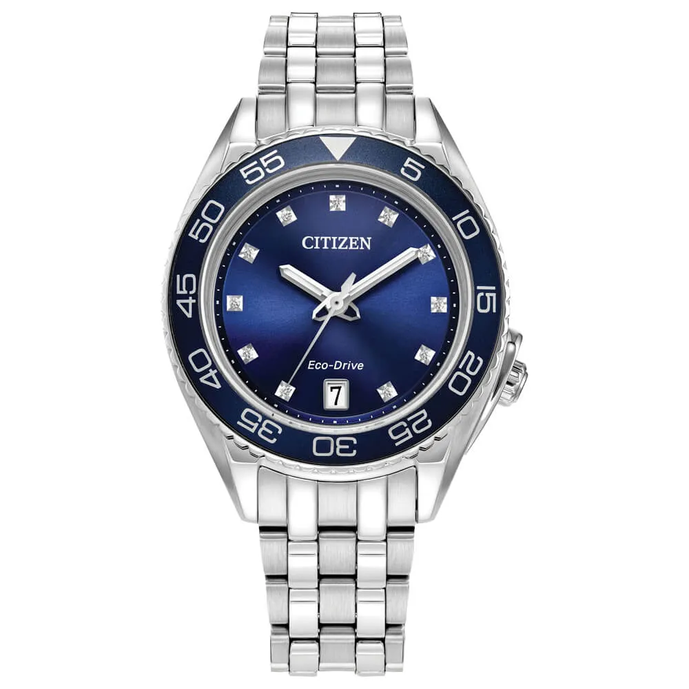 Carson 35MM Diamond Blue Watch