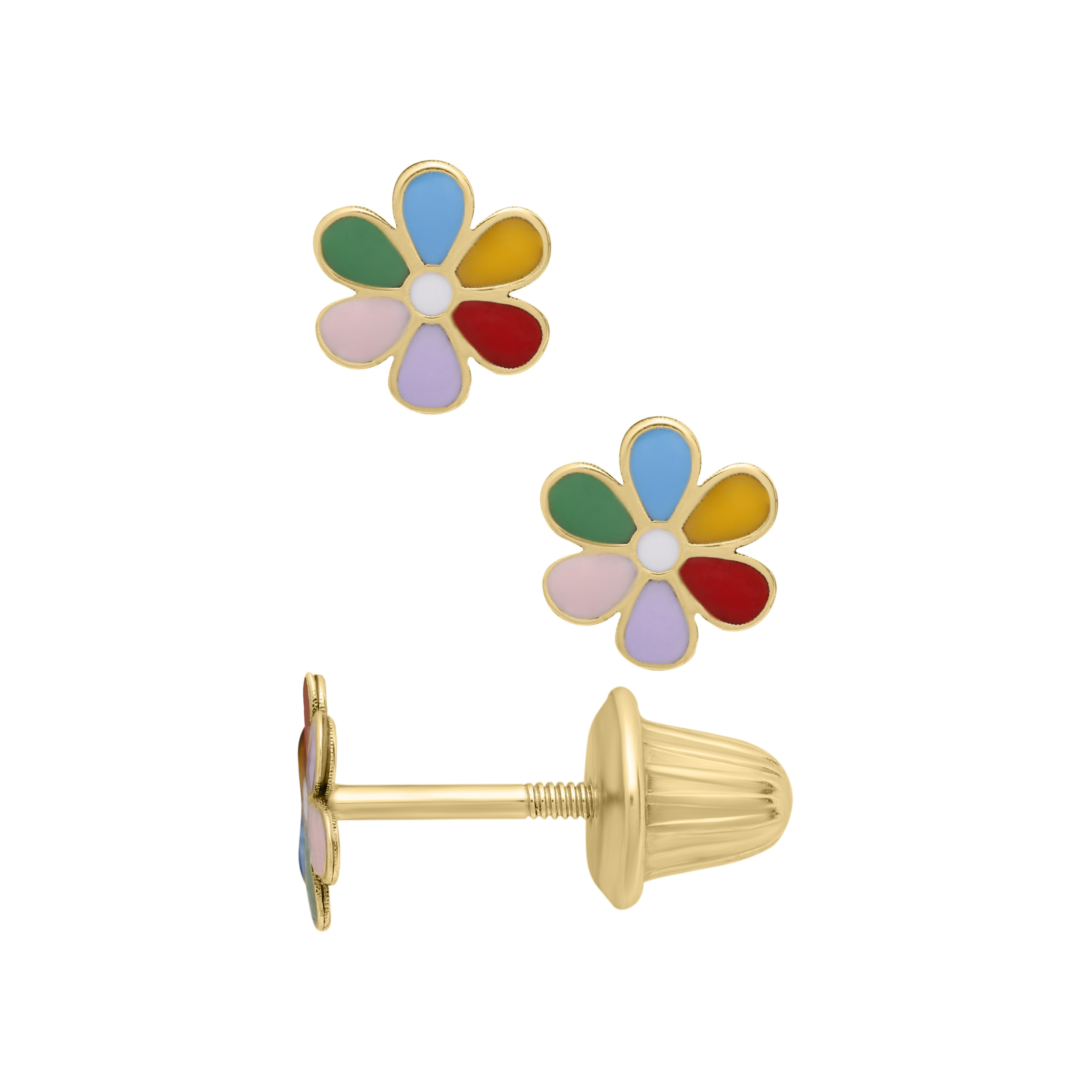 Colorful Flower Kids Stud Earrings