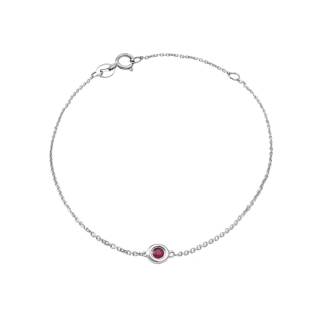 Birthstone Bracelet - White Gold