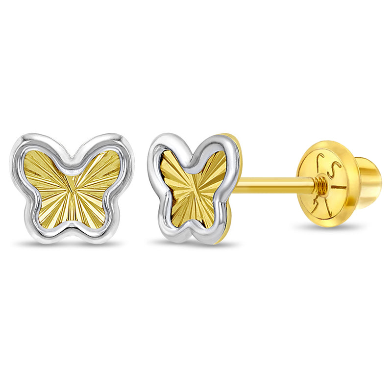 Two Tone Butterfly Earrings