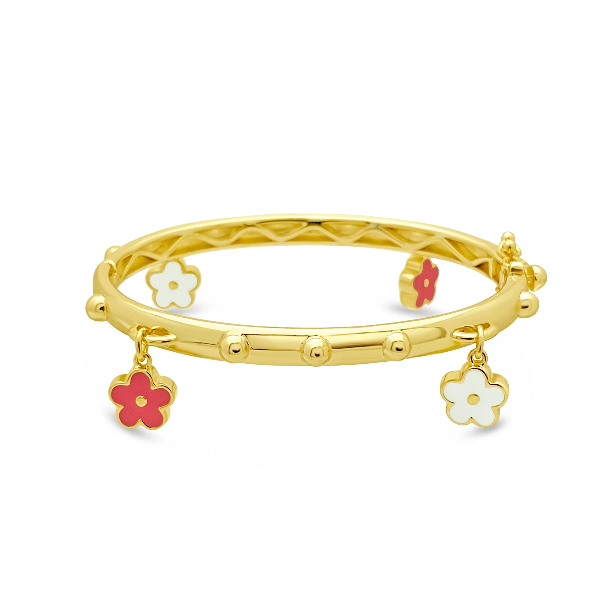 Flower Dangle Kids Bangle Bracelet