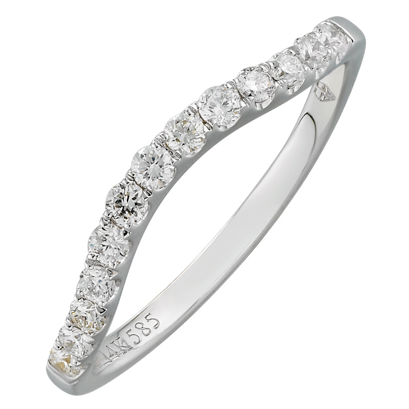 13 Diamond Curved Wedding Ring