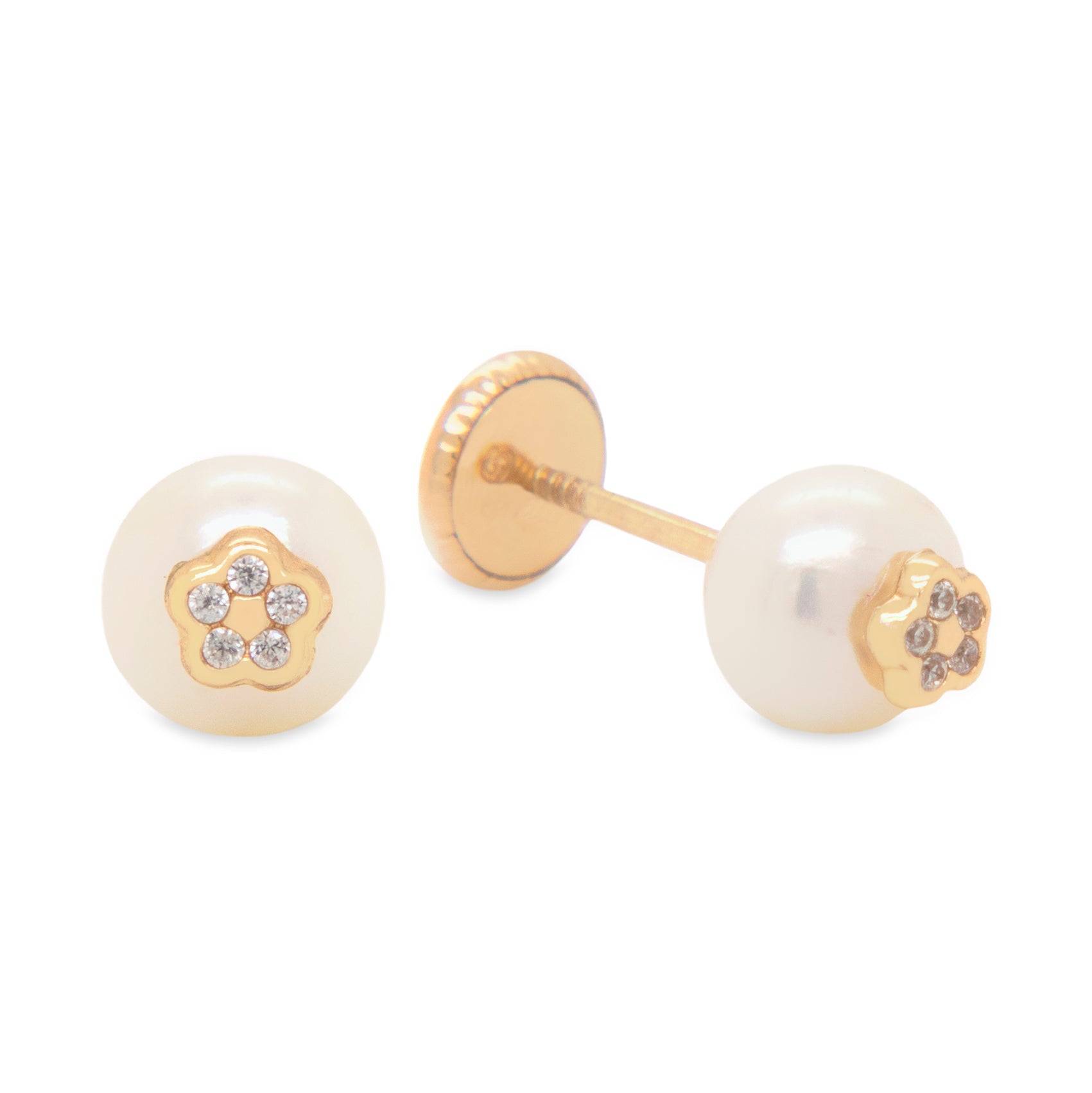 Pearl Flower Stud Earrings