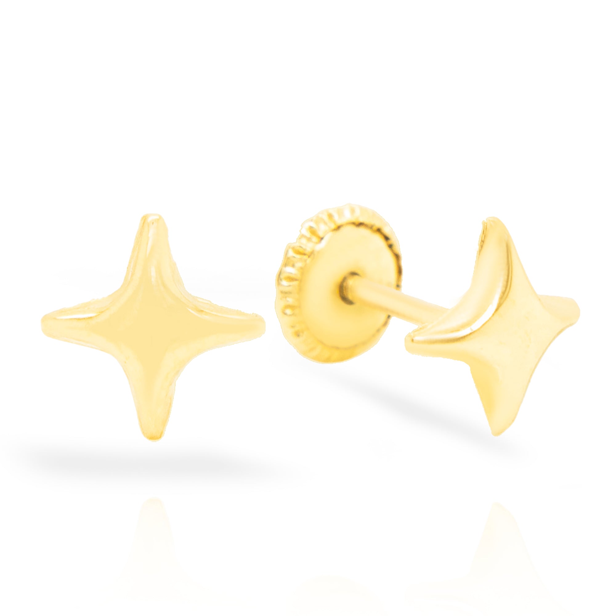 Four Point Star Stud Earrings