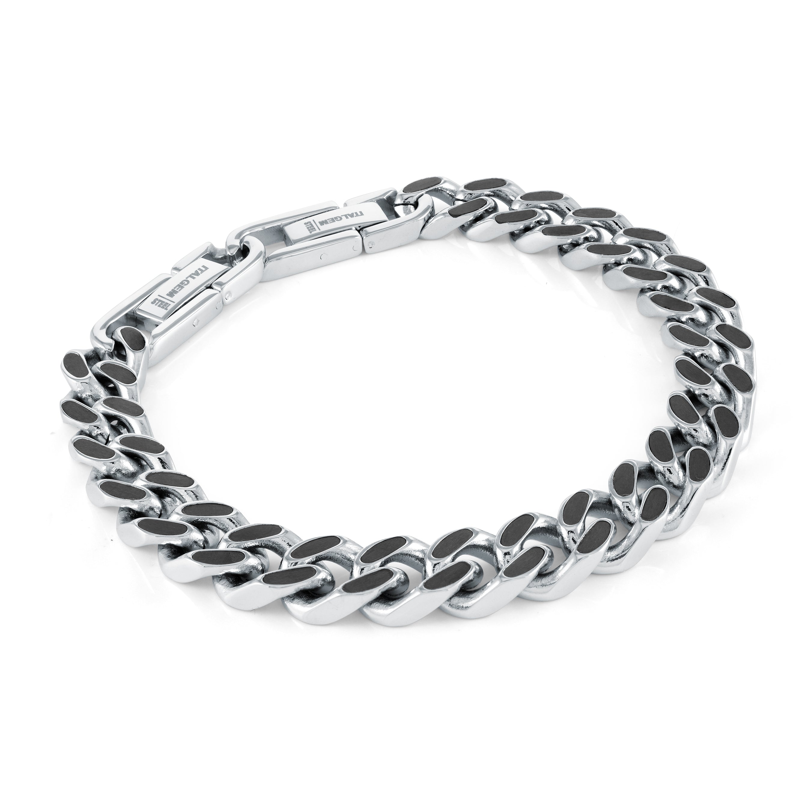 5mm Cable Steel and Black Bracelet