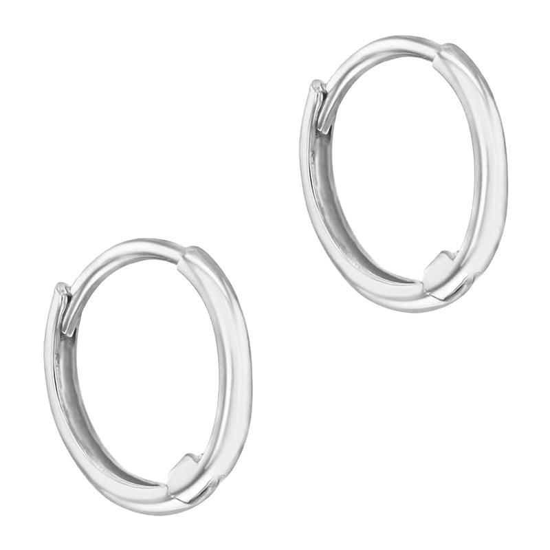 White Gold Tiny Hoop Earrings