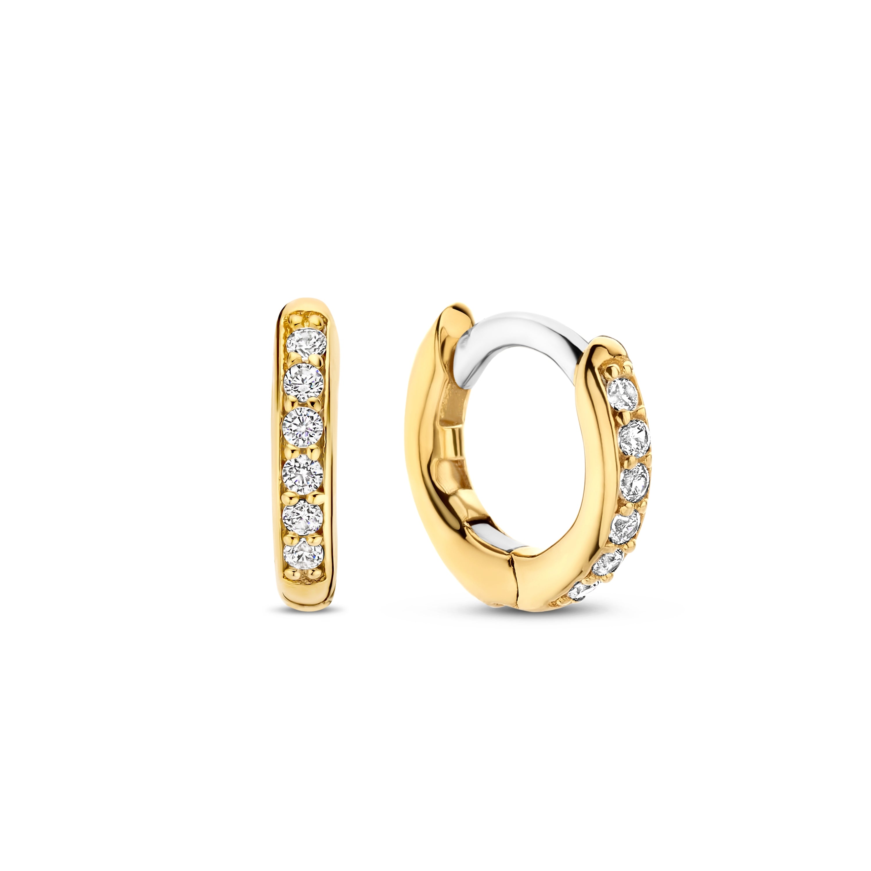 Basic 10MM Golden Sparkle Huggie Earrings