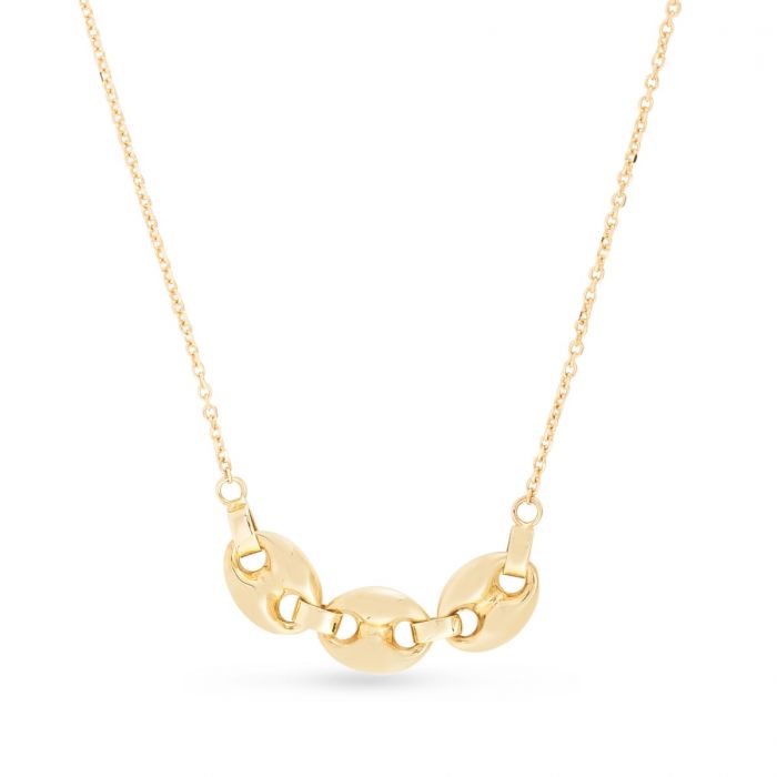 Puffed Mariner 7MM Three Link Necklace