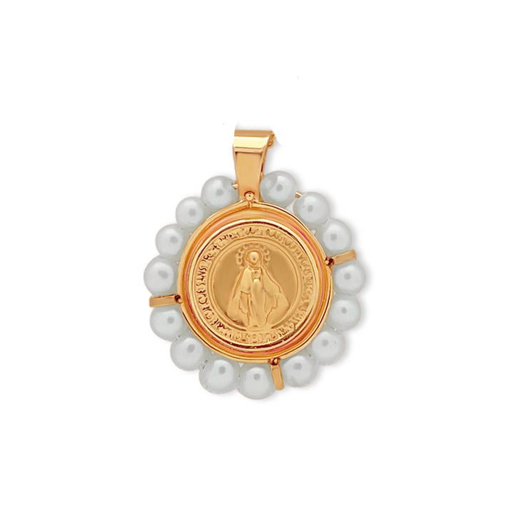 Virgen Milagrosa Pearl 14.5MM Pendant