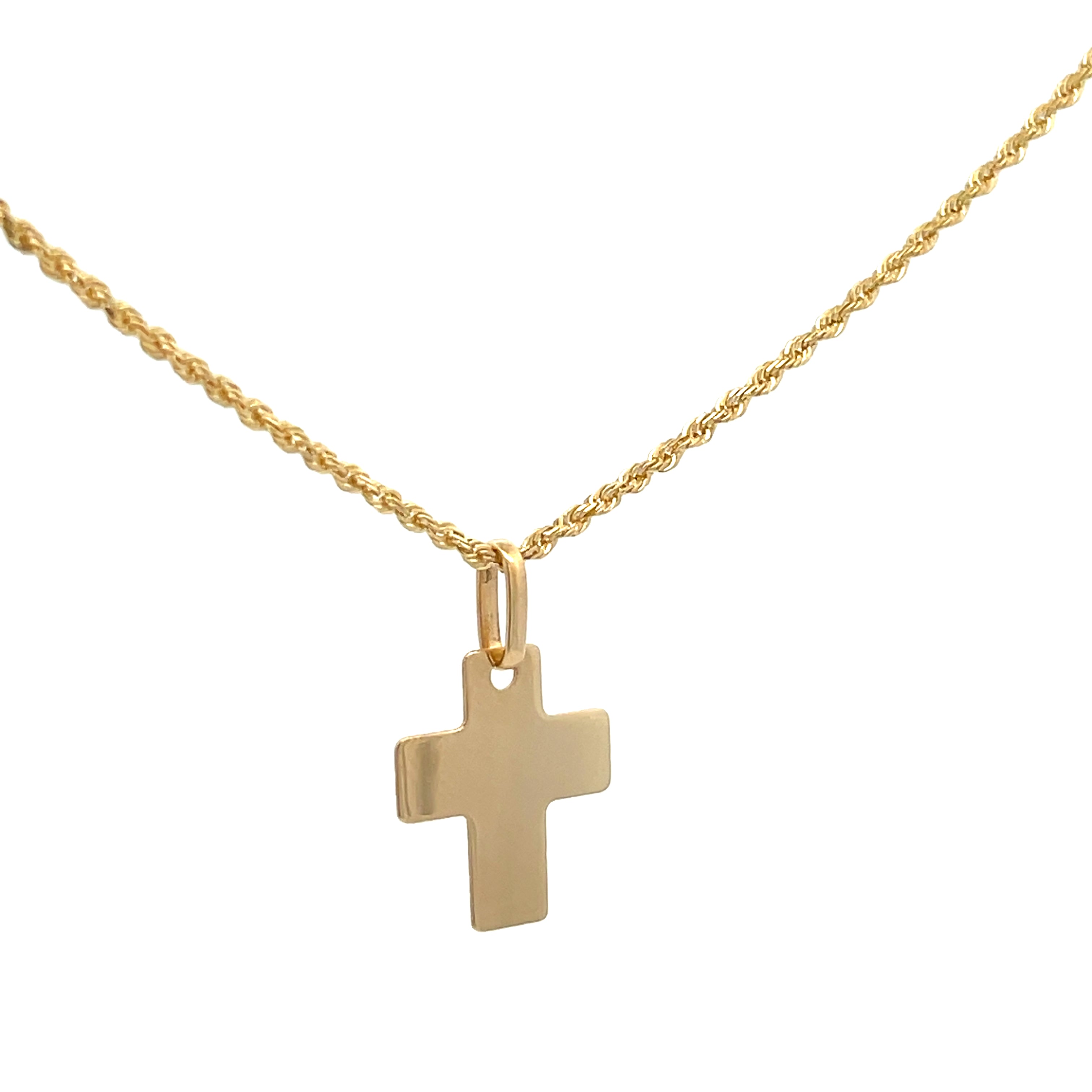 16.5MM Flat Gold Cross Pendant