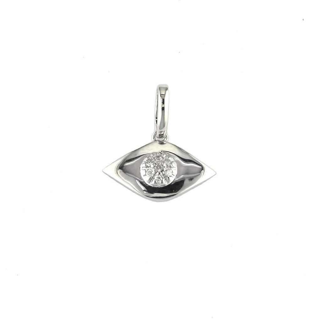 Evil Eye Diamond White Gold Pendant