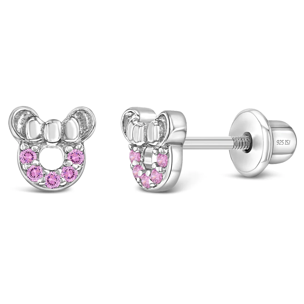 Kids Petite Mouse Pink Earrings